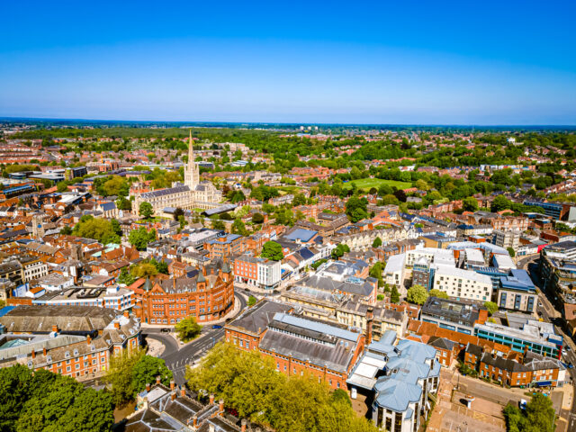 Norwich history myths debunked - aerial photo of Norwich